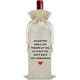 Sazuwu Funny Grandparent Gifts Wine Bag Grandparent Gifts from Grandchildren Grandma and Grandpa Gifts Wine Bottle Decoration Bag Grandmother Grandfather Gift Wine Accessories Gifts for Wine Lovers