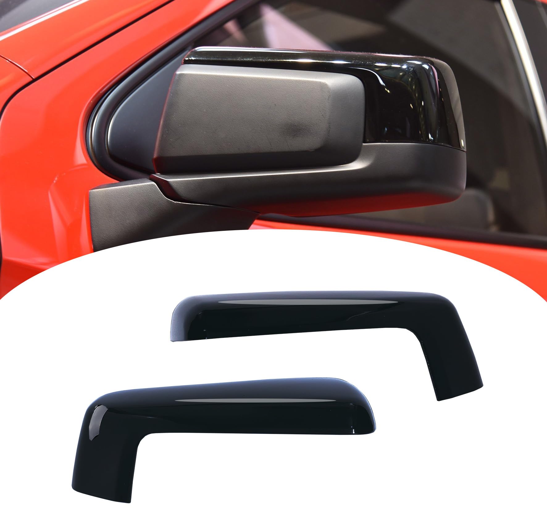 Photo 1 of LAUBDGIE Mirror Cover Cap Trim Compatible with 2019-2024 Chevy Silverado 1500, GMC Sierra 1500 Glossy Black