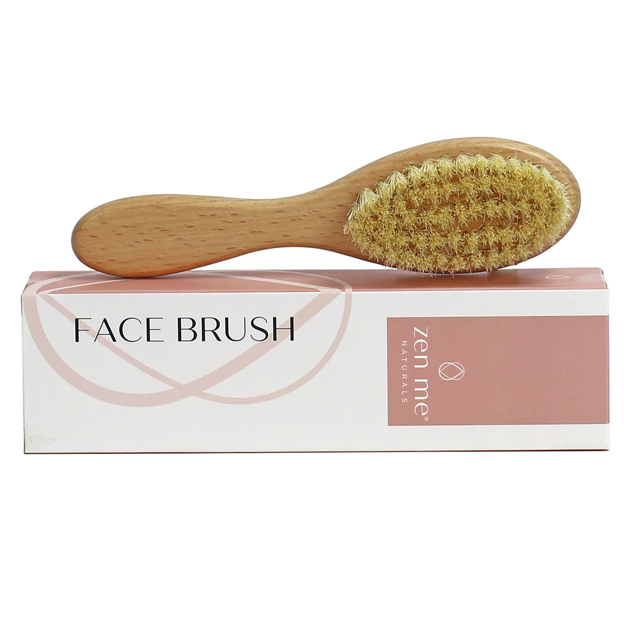 Photo 1 of Dry Brush for Face for Smooth Radiant Skin by Zen Me, Natural Face Exfoliator Tool to Unclog Pores, Promote Lymph Flow & Reduce Swelling, Facial Brush with Natural Boar Bristles & Polished Wood Handle