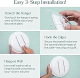 WINSOME Invisible Plate Hanger Wall Mount 20-25 cm White Steel Spring view 3