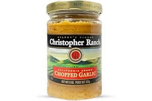 Christopher Ranch Chopped Garlic in Olive Oil | California-Grown Fresh Garlic | Ready-to-Use, Premium Quality, Gluten-Free | Vegan-Friendly | Pantry Essential | 9 Oz / 255g Jar (Pack of 1)
