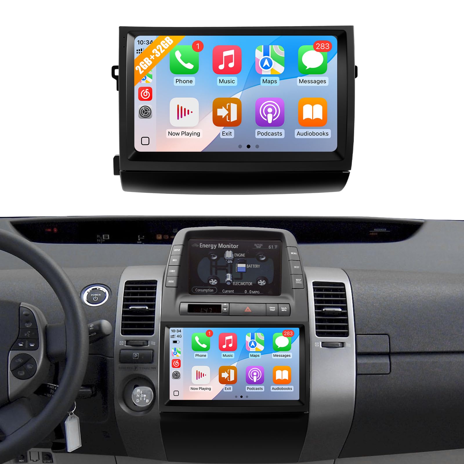 Photo 1 of Naifay Android Car Radio for Toyota Prius 2004-2009 (Fit J.B.L Version), 2+32G 9inch IPS Touch Screen for Toyota Prius Head Unit with Carplay Android Auto Bluetooth FM GPS WiFi SWC Camera+Can Bus