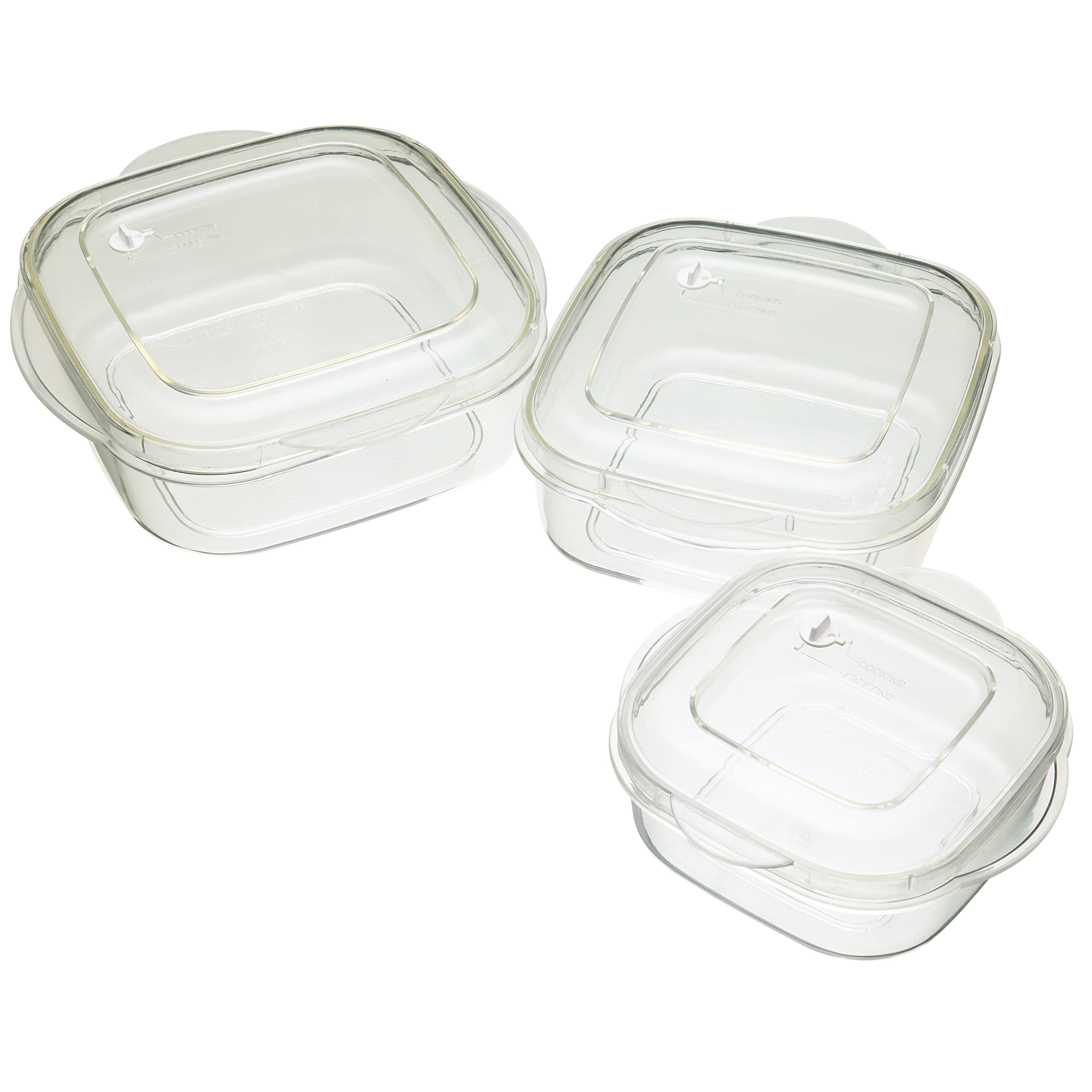 KitchenCraft Microwave Cookware Set, 3 BPA Free Microwaveable Containers with Lids, Plastic