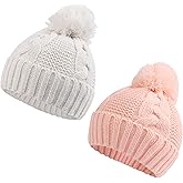 Zsedrut Baby Winter Beanie for Girls Boys Infant Toddler Warm Knit Twist Hat with Pompom