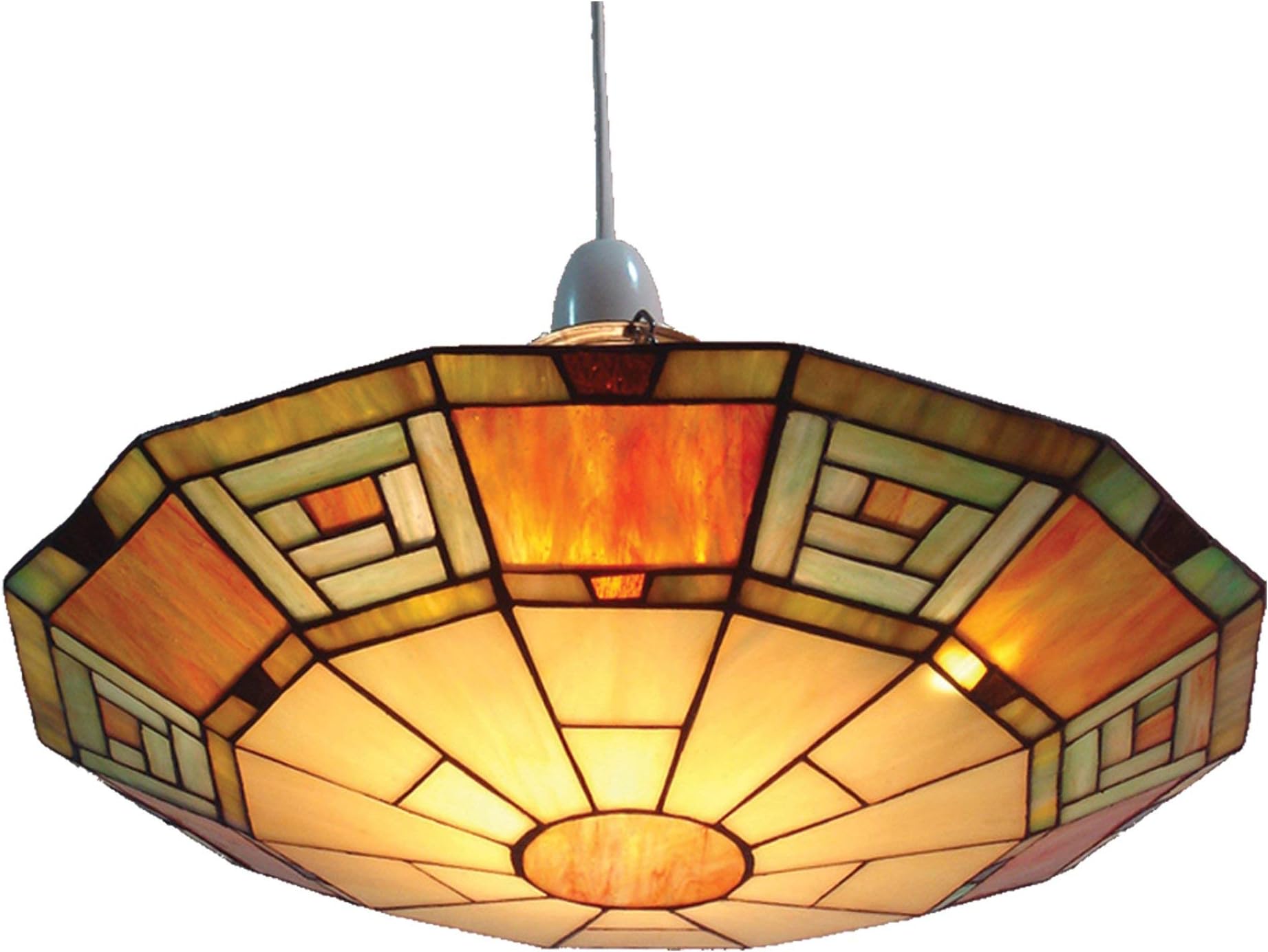 Loxton Lighting 35 cm 14-inch Egyptian Style Tiffany Uplighter, Multi-Colour