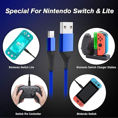 6amLifestyle Charger Cable for Nintendo Switch Switch Lite