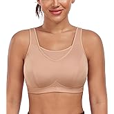 DotVol Women's High Impact Wireless Full Coverage Plus Size Everyday Sports Bra