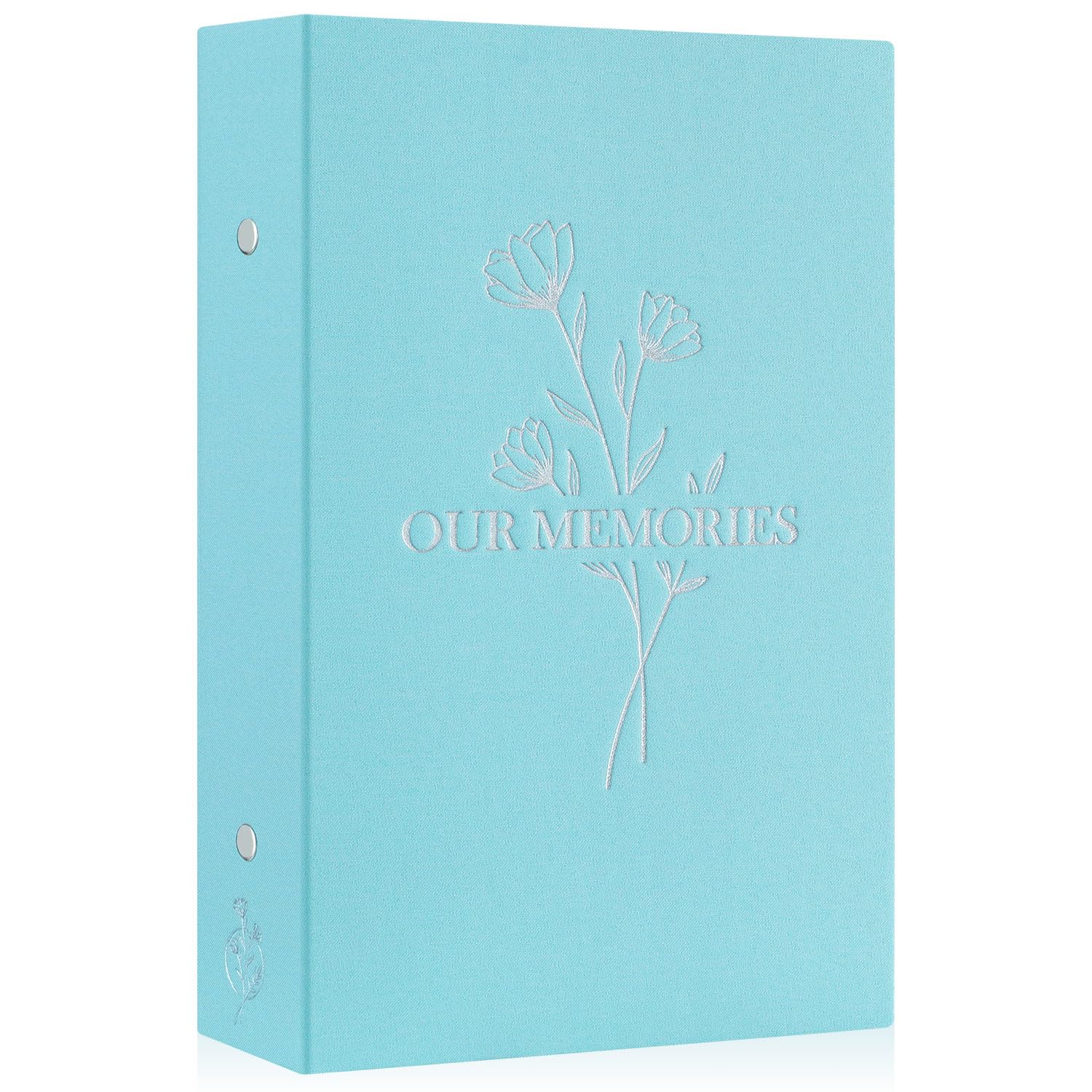 Lanpn Photo Album 6x4 Slip in, OUR MEMORIES Linen 300 Pockets Photo Albums Holds Landscape Only 10x15cm Picture Teal — image 1