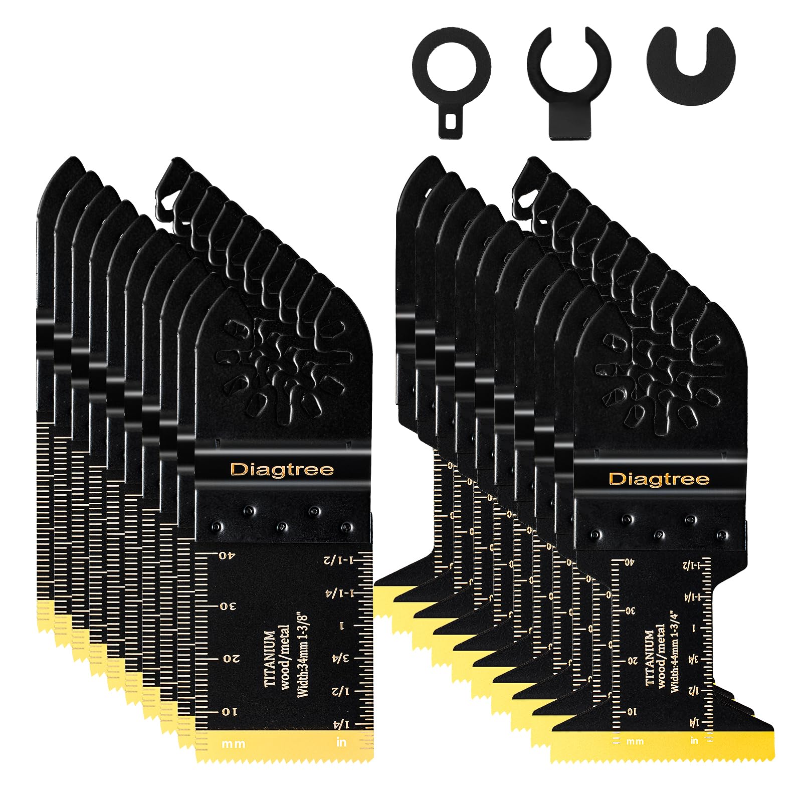 Photo 1 of Diagtree Titanium Oscillating Saw Blades, Diagtree 20PCS Titanium Oscillating Multitool Blades for Metal, Wood and Plastic, fit Dewalt Milwaukee Ryobi Fein Dremel Bosch Rockwell Makita Porter Cable