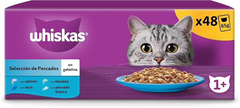 Nassfutter für ausgewachsene Katzen, Fischauswahl in Gelee (Multipack, 4 x 12 x 85 g)