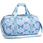 Dance Bag for Girls Butterfly Sports Duffle Gym Weekender Carry On Travel Bags with Shoes Compartment Wet Pocket for Teens Girls