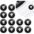 awlbed 12 PCS Car Door Shock Absorbing Pad, 1.1" Teeth Skull Design Self-Adhesive Thickened Hood Trunk Cushioning Silicone Pad, Protect Replacement Accessories, Suitable for Most Cars (Black)