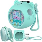 JCHPINE Silicone Cover and Hard Case for Punirunes Interactive Digital Pet | Protective Cases for Punirunes Virtual Pet Squishy Characters, Silicone Cover with Screen Protector and Lanyard (Teal)