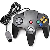 KIWITATA Classic N64 Controller, Retro N64 Remote Wired Joystick Game Pad Controller for N64-Console Video System Black