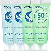 EcoEarth Travel Shampoo and Conditioner Set (1 fl oz, 100 Pieces, Spring Breeze), Delight Your Guests with a Revitalizing and Refreshing Hotel Toiletries and Guest Hospitality in Bulk