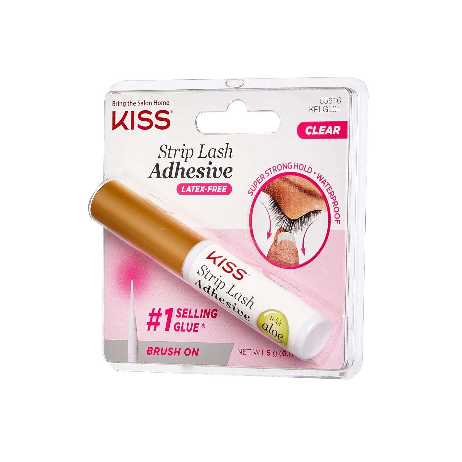 KISS Strip Eyelash Adhesive, Clear, 0.17 Ounce : Beauty