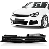 PartsFlow Front Upper Grill Badgeless Sport Grille Gloss Black Compatible With 2010 2011 2012 2013 2014 VW Volkswagen Mk6 Golf GTI Jetta Sportwagen