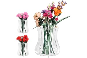 Upgraded Acrylic Vase for Lego Flowers - Thickened Sturdy Display Stand & Holder for Lego Flower Bouquet Building Set, Botani