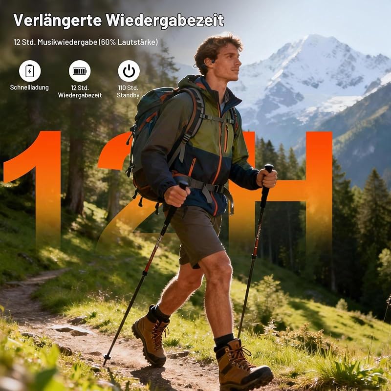 Knochenschall Kopfhörer, Bluetooth 6.0 Open Ear Kopfhörer