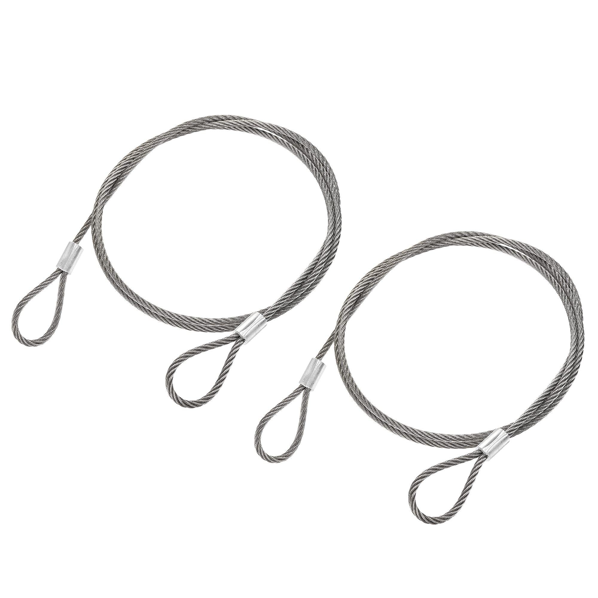 sourcing map Picture Hanging Wire Kit, 2pcs 1M Double Ring Hanging Wire for Home Picture Art Gallery Picture Display Kit, Load 120 Lbs