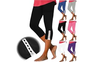 Sdwingk Capri Leggings for Women Lace Trim Yoga Pants High Waisted Tummy Control Cropped Leggings Workout Compression Pant