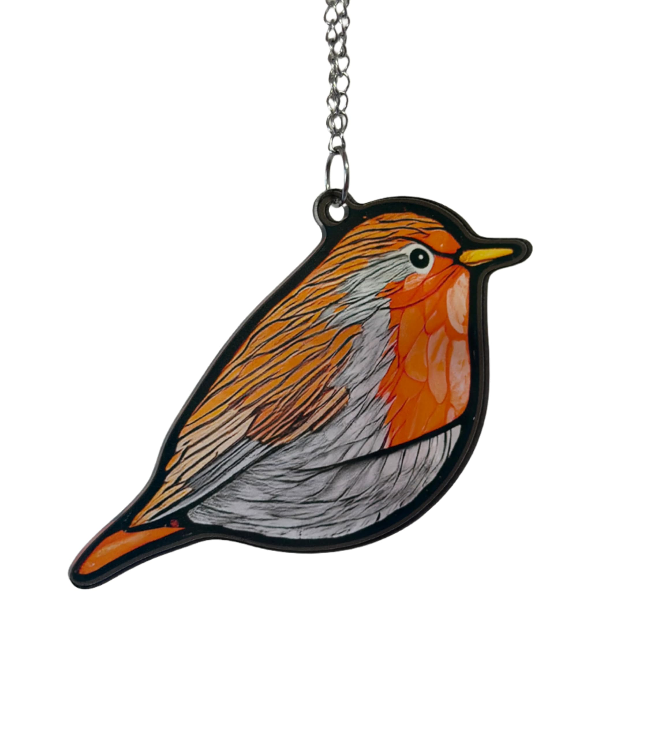 Image Industry Bobbin Robin Stained Glass Effect Suncatcher - Garden Gift - Memorial Gift (9cm)