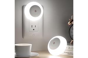 fesnne Night Lights Plug into Wall, Night Light, Dusk to Dawn Sensor, White Led Night Light 0.5W, 2 Pack Nightlight for Adults, Bedroom, Bathroom, Hallway, Kitchen