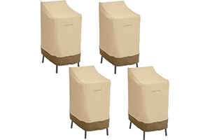 Classic Accessories Veranda Water-Resistant 26 Inch Patio Bar Chair & Stool Cover, 4-Pack, Patio Furniture Covers
