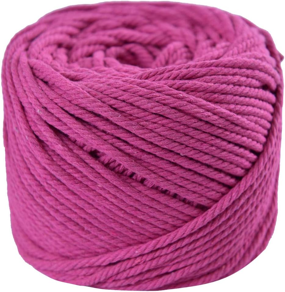 SUNTQ Handmade Decorations Polyester Cotton Bohemia Macrame DIY Wall Hanging Plant Hanger Craft Making Knitting Christmas Cord Rope (Pink,1/6inchx 328 feet)