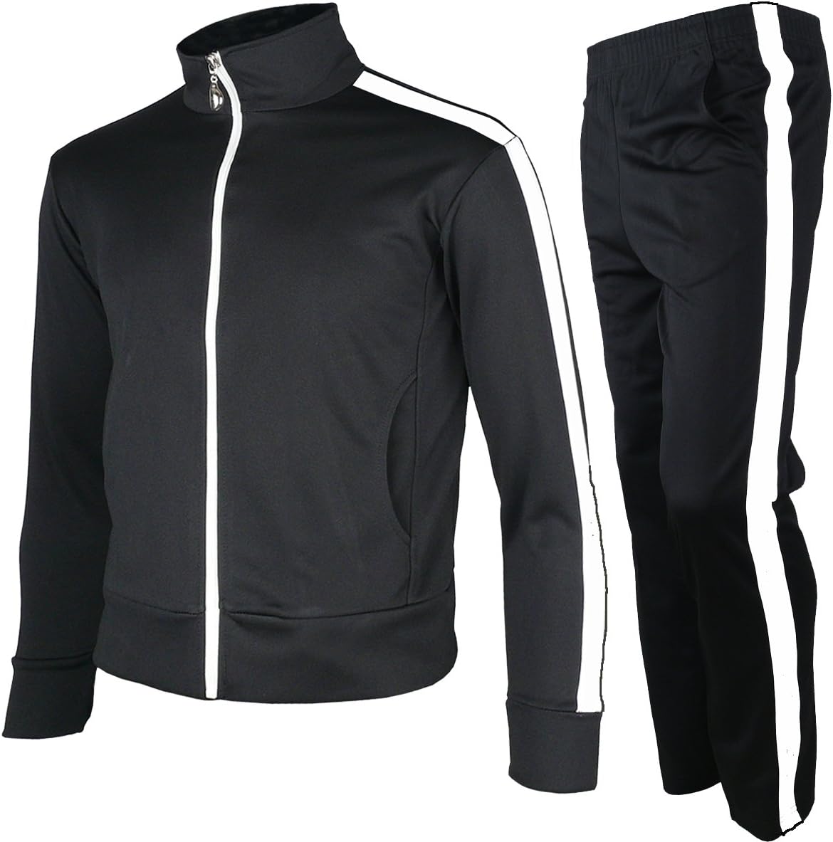 myglory77mall Men's Running Jogging Track Suit Jacket and Pants Warm Up Pants Gym Training Wear
