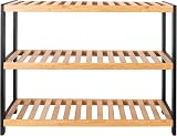 Vencier Bamboo Shoe Rack Natural 3 Tier Easy Assembly Large Capacity view 5