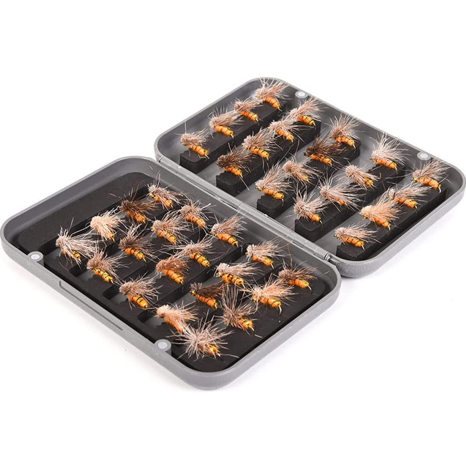 TOPIND 40pcs Trout Nymph Fly Fishing Lures with Box, Bass, Salmon, Dry Flies, Artificial Bait, Fishing Tackle