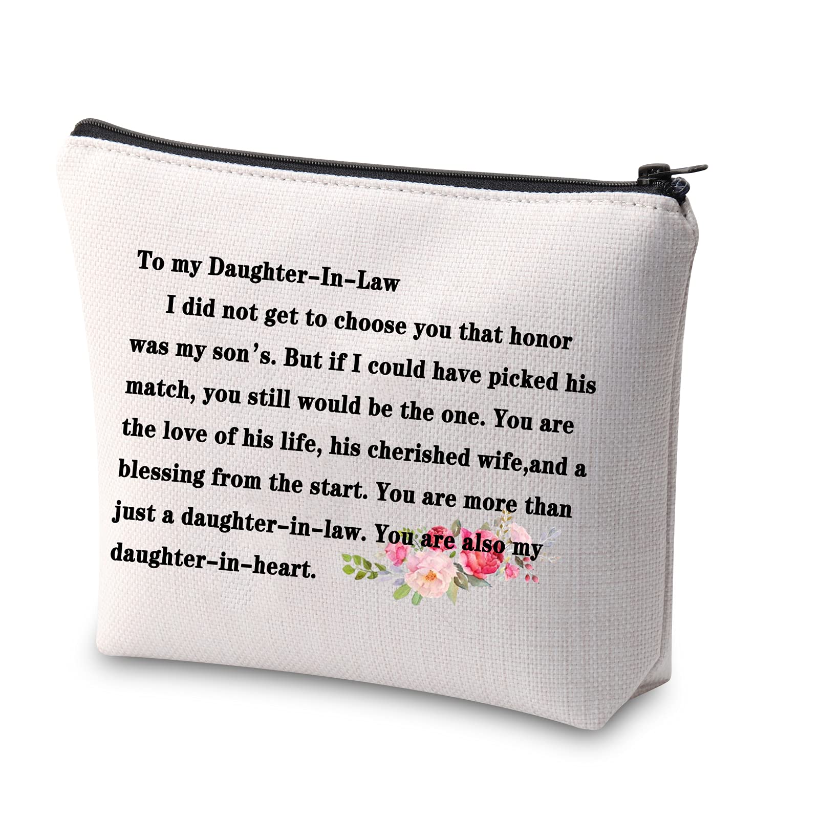 to My Daughter-in-Law Makeup Bag You are Also My Daughter-in-Heart Cosmetic Bag Daughter-in-Law Gift from Mother in Law