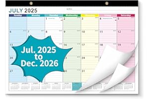 Desk Calendar 2026, AgePlace Wall Calendar 2025-2026 Covers July 2025 - December 2026, 17" X 12" Large Size With Holidays, Desktop Monthly Calendar for Home Classroom School & Office Or teacher Gifts