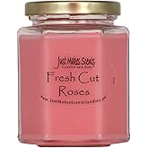 Fresh Cut Roses Scented Blended Soy Candle by Just Makes Scents