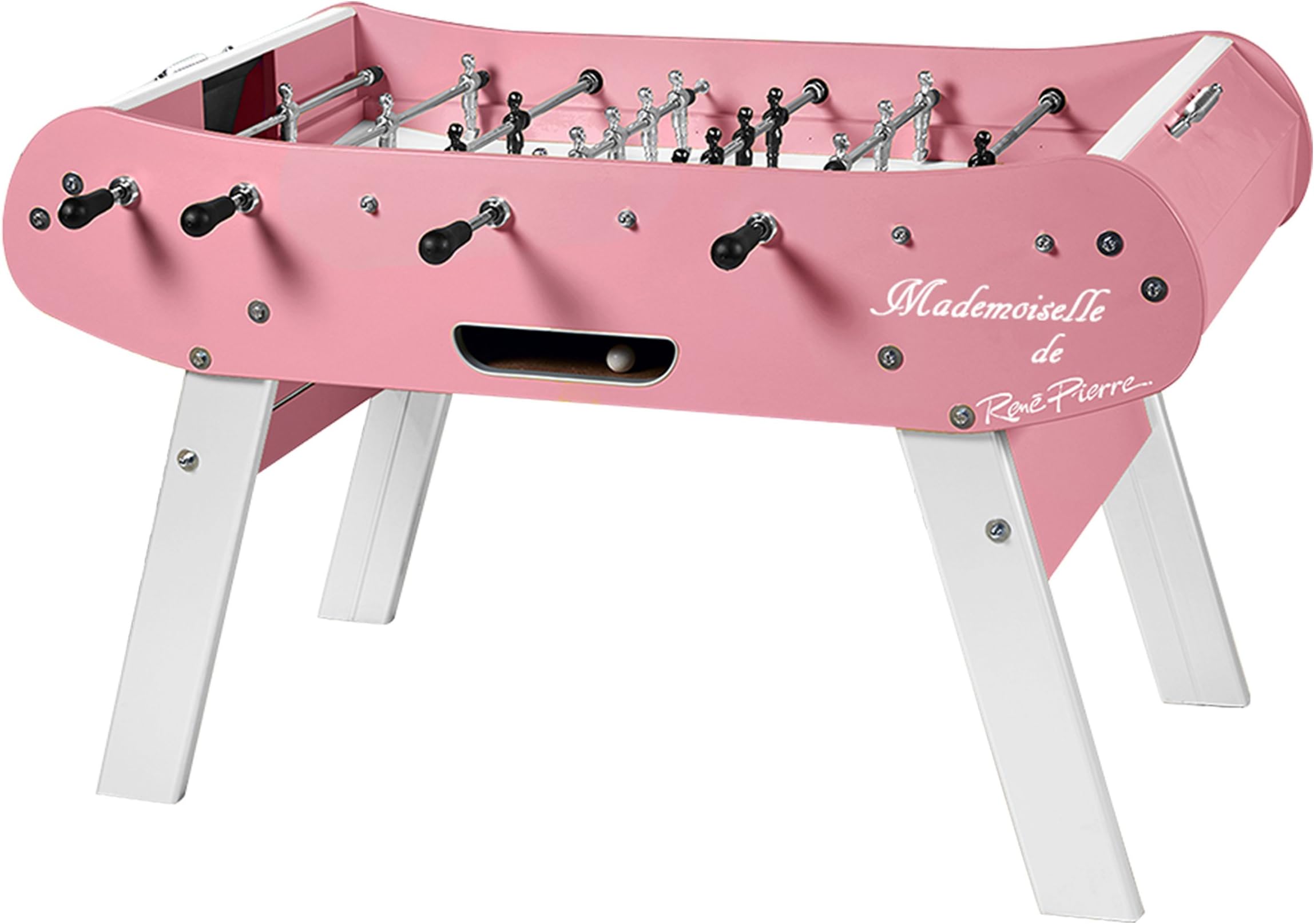 René Pierre Foosball Table - Color Mademoiselle. Designed with Safety Telescoping Rods, Ergonomic Handles, and Single Goalies