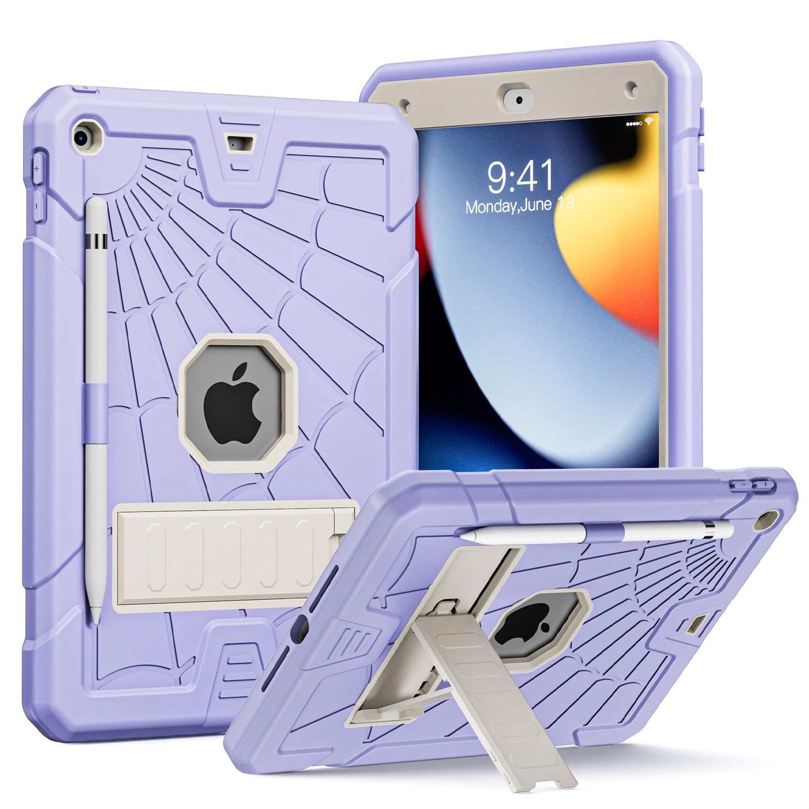 Photo 1 of SIBEITU Case Compatible with iPad 9th Generation for Kids, with Pencil Holder Stand, Heavy Duty Rugged Case for iPad 10.2 inch