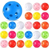 Lunmon 24 Pack Practice Golf Balls 42mm Plastic Golf Balls | Limited Flight, Airflow Hollow, Swing Training Golf Balls, Beginner to Pro, for Driving Range, Indoor Outdoor Backyard Swing