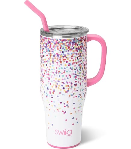 Swig Life Mega-Becher 850ml – Isolierter Edelstahlbecher Mit Griff & Strohhalm, Becherhalterfreundlich