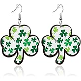 St. Patrick's Day Earrings for Women Green Shamrock Dangle Earrings Lucky Clover Leaf Irish Holiday Jewelry Accessories