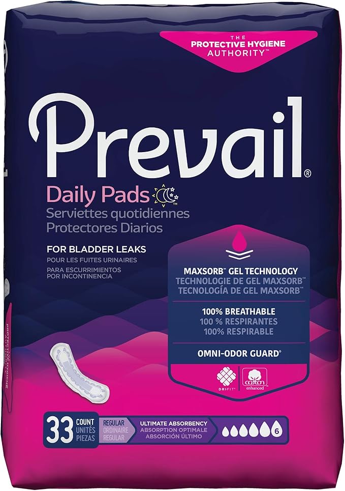 Prevail Ultimate Absorbency Incontinence Bladder Control Pads, Regular
