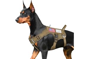 FAYOGOO Tactical Dog Harness for Large Dogs - Heavy Duty Dog Harness Escape Proof with Handle - No Pull Military Service Dog Vest with Removable Patches for Walking,Training,Hiking