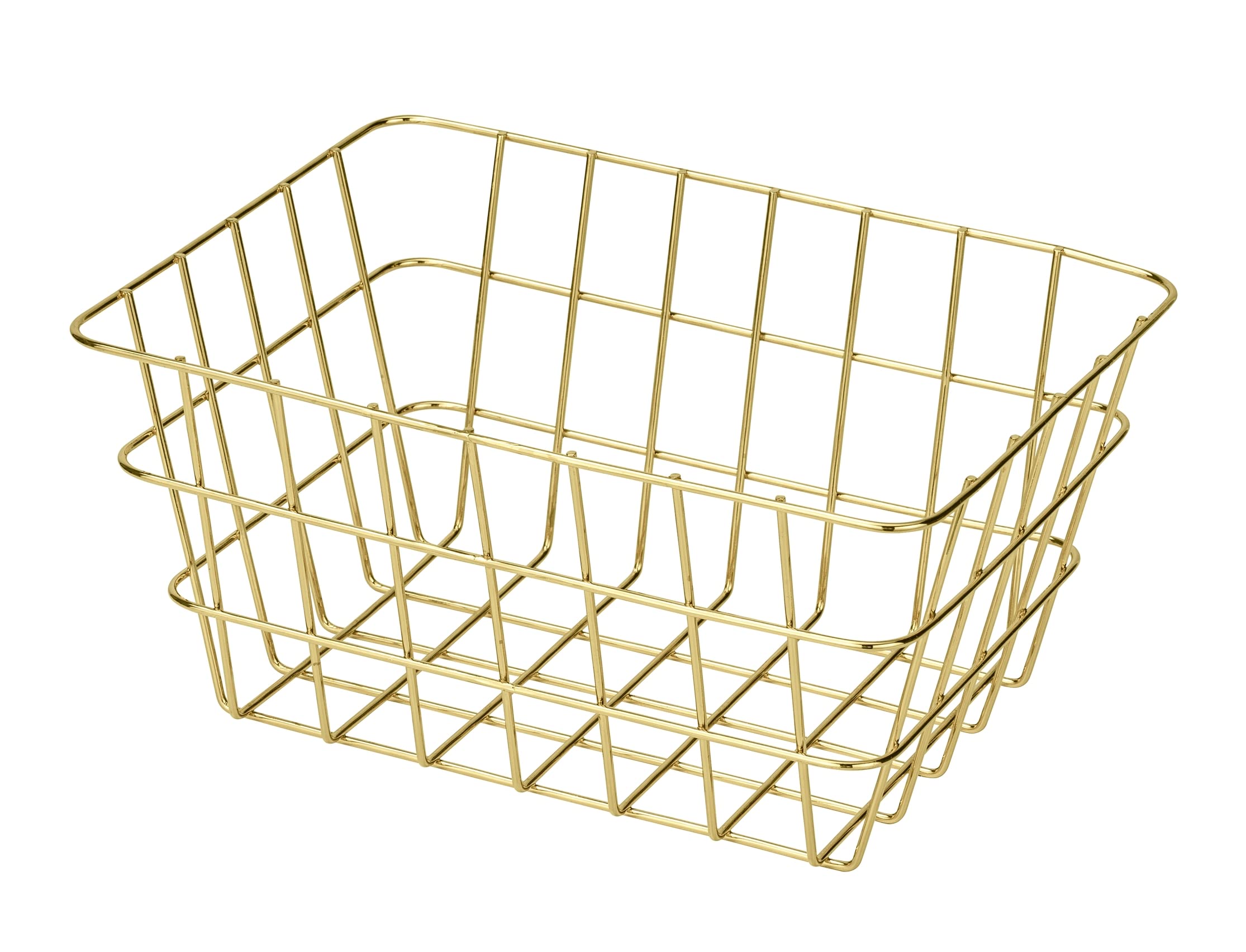 WENKO Viana Glamorous Storage Basket for Bathrooms, Guest Toilet and Home, Gold, 18 x 25 x 12 cm