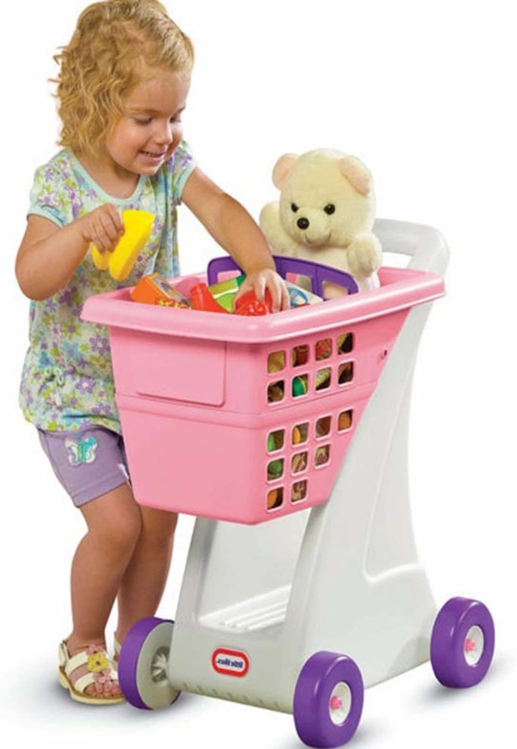toy shopping cart with baby seat