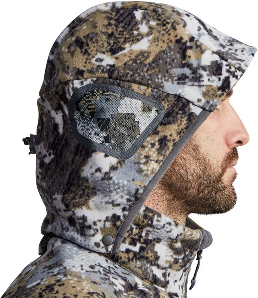 SITKA Gear Men's Stratus Windstopper Water Repellent Ultra-Quiet Fleece Hunting Jacket with Removable Hood: Clothing
