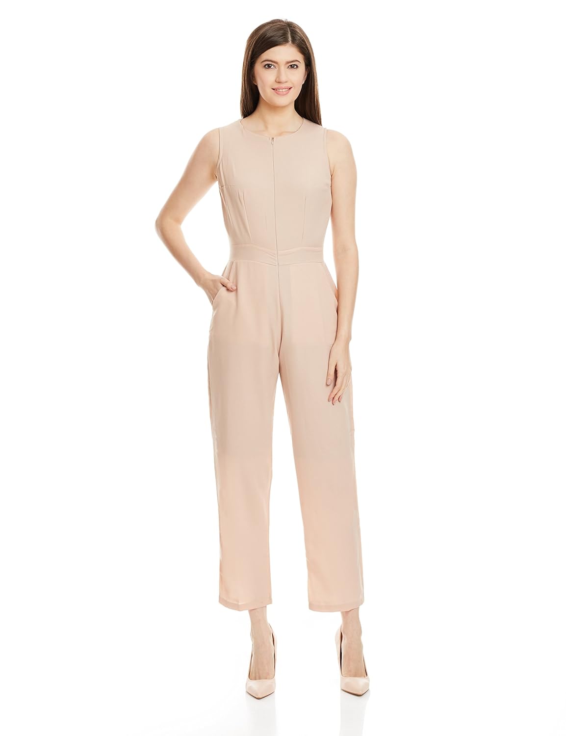 miss chase women's crepe straight jumpsuit