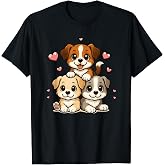 Cute Kawaii Puppies Neko Funny Dog Lover Gift Women Girls T-Shirt
