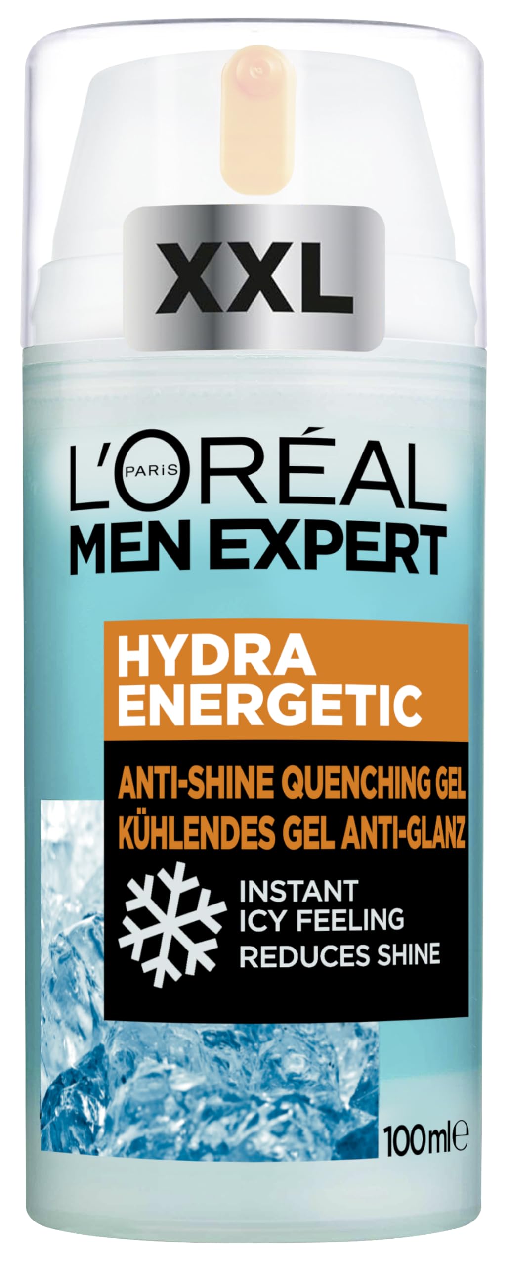 L'Oréal Men Expert Hydra Energetic XL Quenching Gel: Anti-Shine, with Hyaluronic Acid for Intense Hydration. Revitalises Skin, Leaving a Fresh, Matte Finish. 100ml.