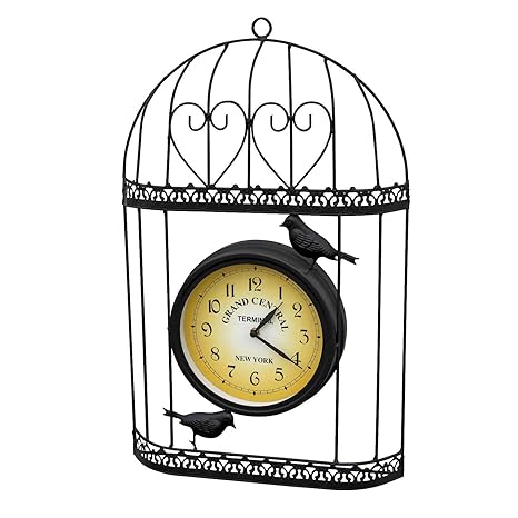 Horloge De Jardin à Motif Cage à Oiseaux Dans Le Style