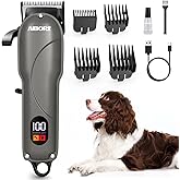 Dog Clippers for Grooming: Dog Grooming Kit Low Noise Electric Quiet Rechargeable Adjustable Clipper Comb Cordless Pet Hair Thick Coats Clippers Trimmers Set Dogs Hair Clippers for Dogs Cats Pets